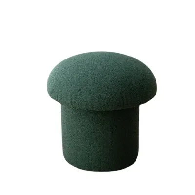 

Simple Modern Low Stool, Small and Cute Personality Design, Lamb Velvet Round Stool, Changing Into A Stool, Makeup Stool