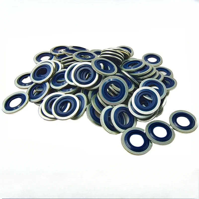 

50/100 шт. M6 автомобильный слив масла комбинированная прокладка ремонтный комплект резиновое уплотнительное кольцо металлическое уплотнительное кольцо склеенная шайба