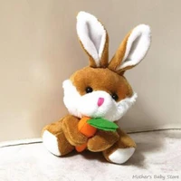 1pc childrens toy 10cm plush rabbit kawaii doll with carrot toy keychains handmade bags pendant fashion jewelry ornament gift
