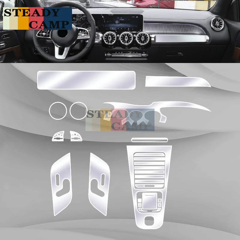 For Mercedes Benz GLB X247 220 250 2019-2021Car Interior Center console Transparent TPU Protective film Anti-scratch Accessories