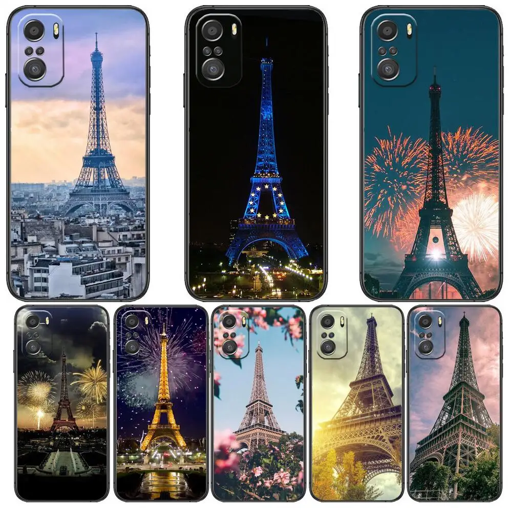 

Eiffel Tower For Xiaomi Redmi Note 10S 10 9T 9S 9 8T 8 7S 7 6 5A 5 Pro Max Soft Black Phone Case