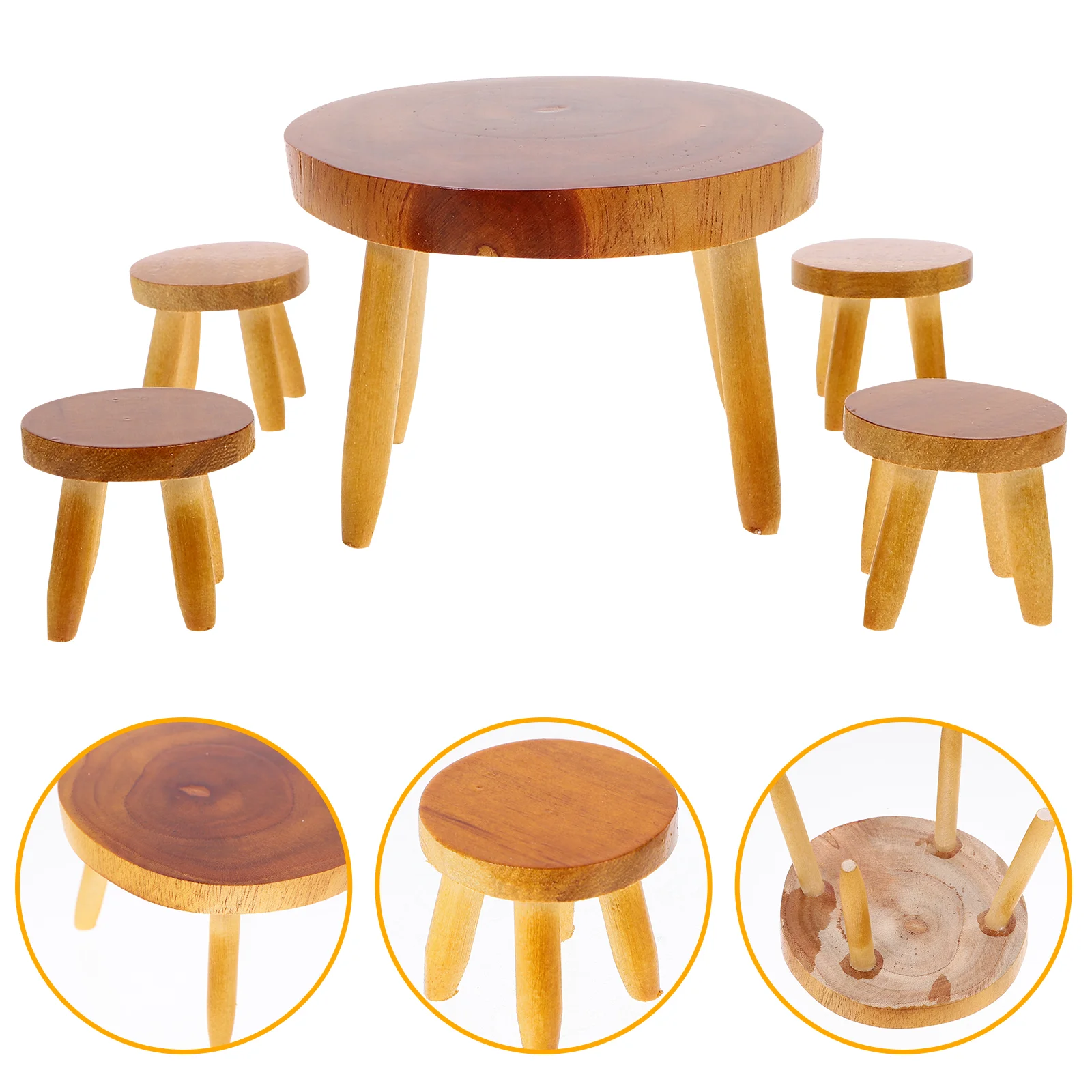 

Настольные стулья для кукольного домика, аксессуары, модель мебели, миниатюрный маленький деревянный обеденный стол