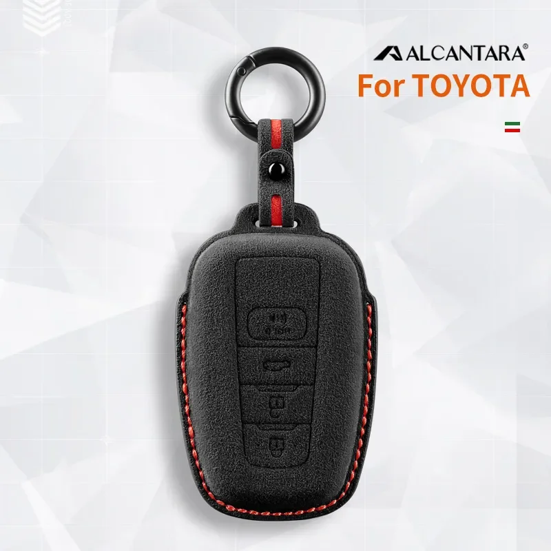 

Alcantara Suede Car Key Case Keychain For Toyota RAV4 Camry Corolla Avalon C-HR Prius GT 86 Highlander Auto Key Cover Protector