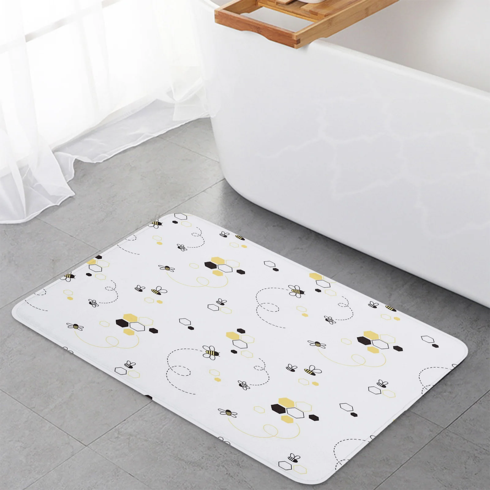 Милый квадратный Придверный коврик с мультяшным Пчелкой для входной двери