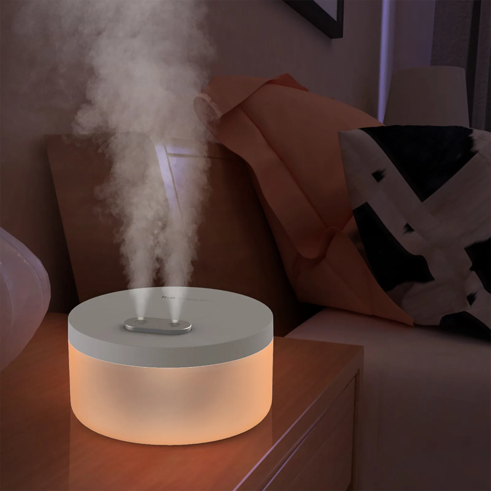 

Colorful Home Aromatherapy Humidifier, Double Spray Large Capacity Humidifier, USB Double Spray Desktop Humidifier, LED Warm Lig