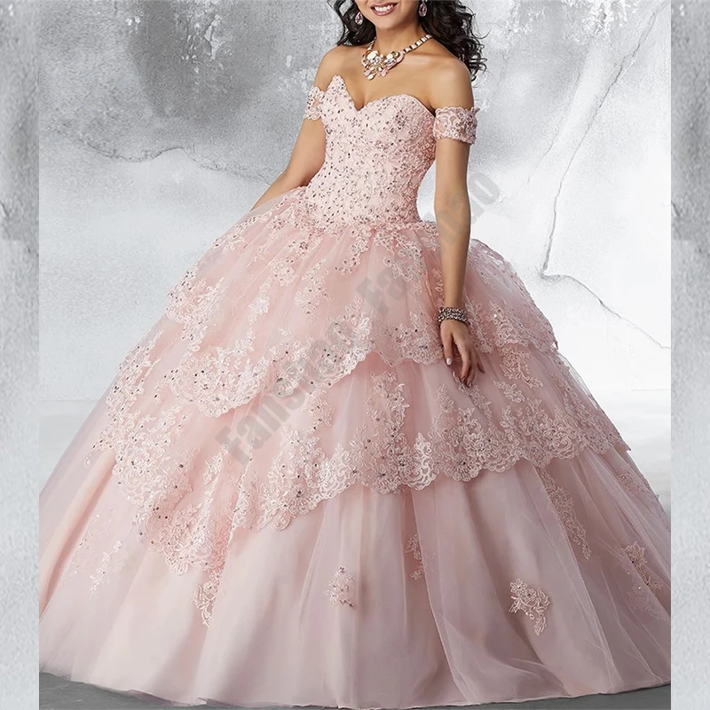 Великолепные платья wd215 для Quinceanera милое платье без бретелек с аппликациями