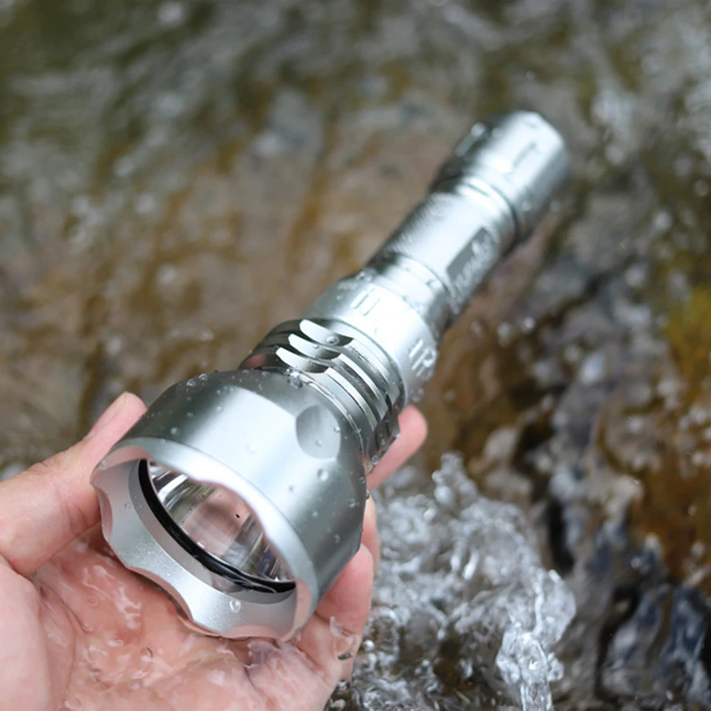 

Фонарик для подводного плавания и дайвинга, светодиодный фонарик с аккумулятором 18650, мощный фонарик T6, светильник личный водонепроницаемы...