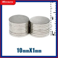 2050100200500pcs 10x1 round strong magnet 10mm x 1mm neodymium permanent search magnet disc 10x1mm powerful magnetic 101 mm