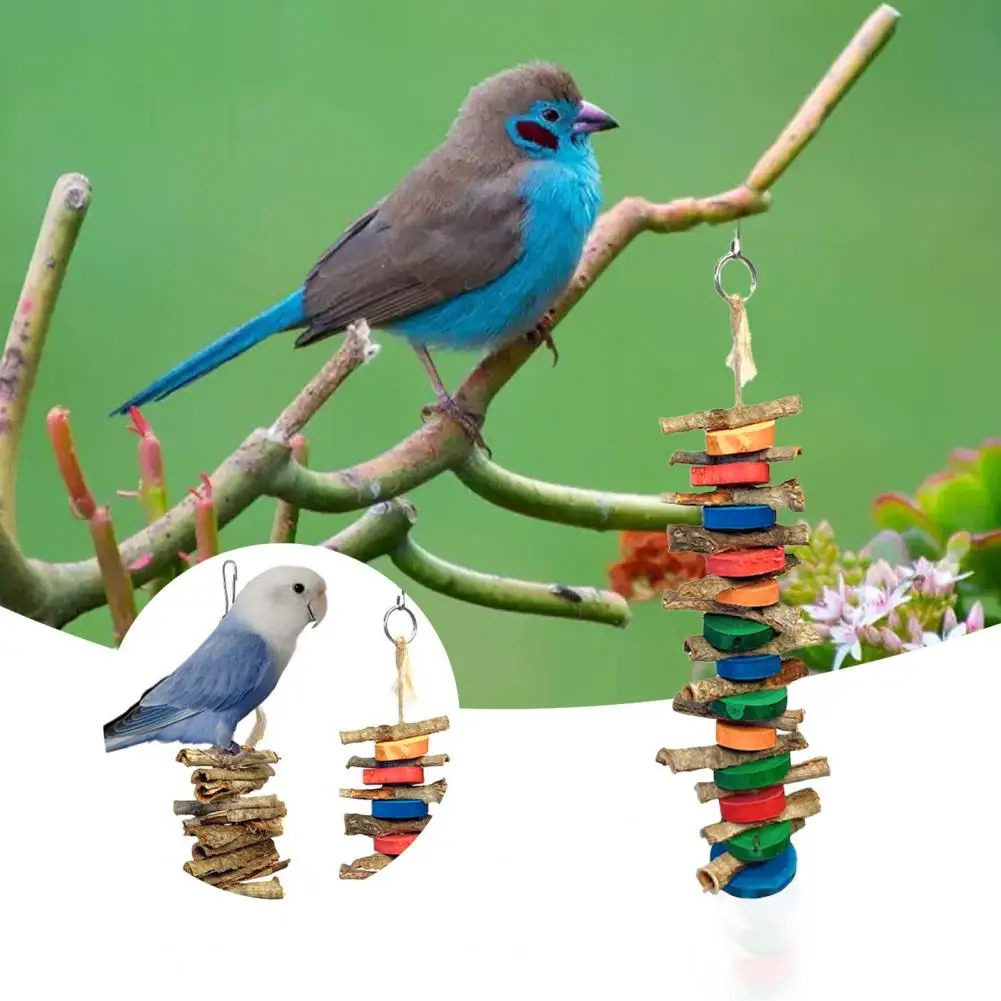 

Практичная, легкая, облегчающая скуку, деревянная игрушка для укусов птиц, аксессуары для домашних животных, искусственная игрушка, подвесн...