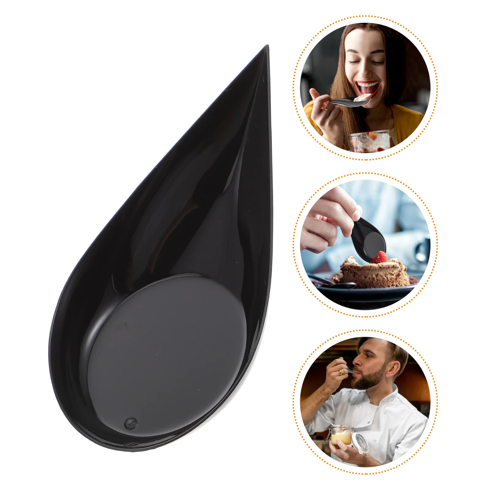 

Spoon Spoons Mini Disposable Cups Tasting Appetizer Dessert Soupice Cream Party Cake Pudding Plate Teardrop Cutlery Plates