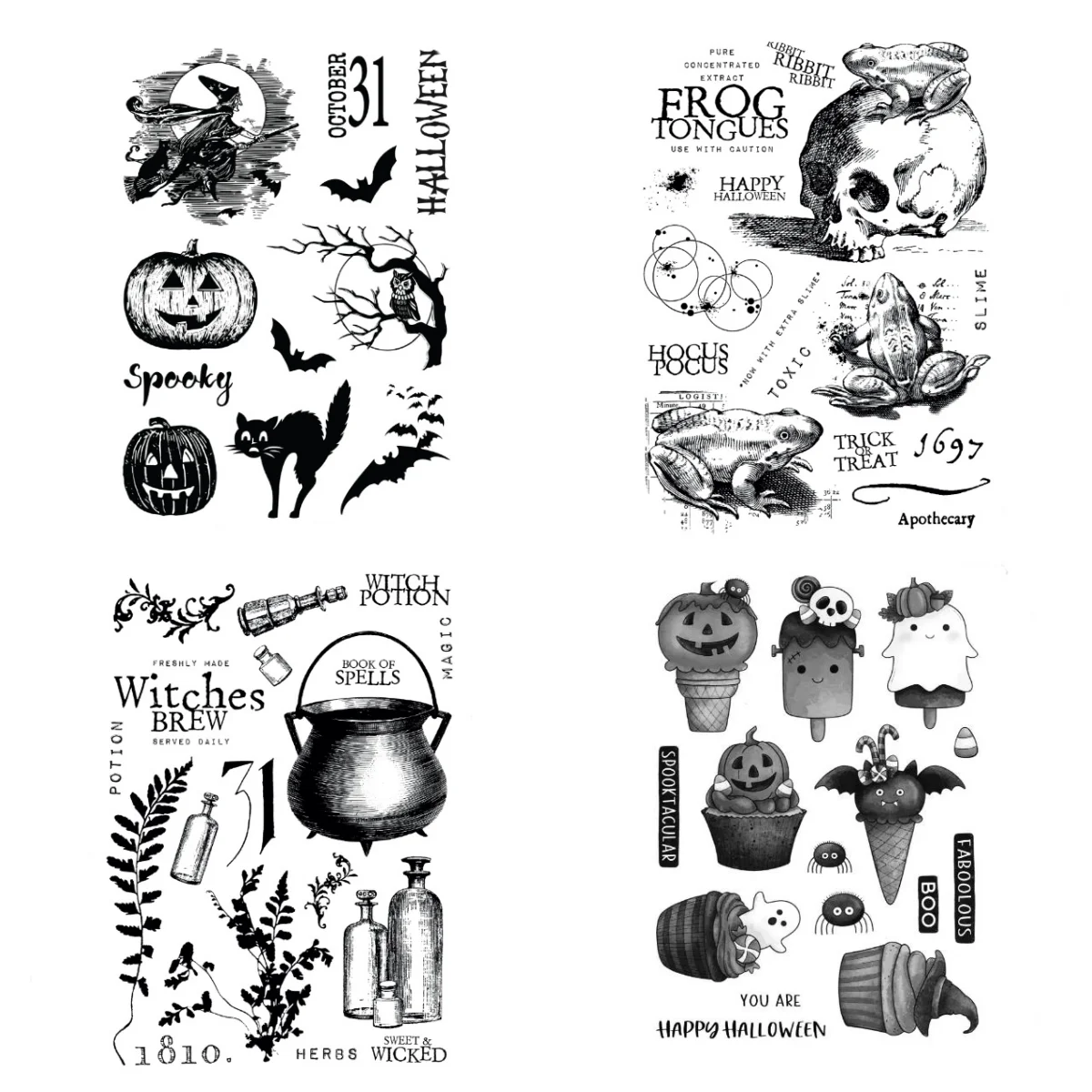 Новинка 2024 штамп с прозрачной печатью ведьмы на Хэллоуин сделай сам скрапбукинг