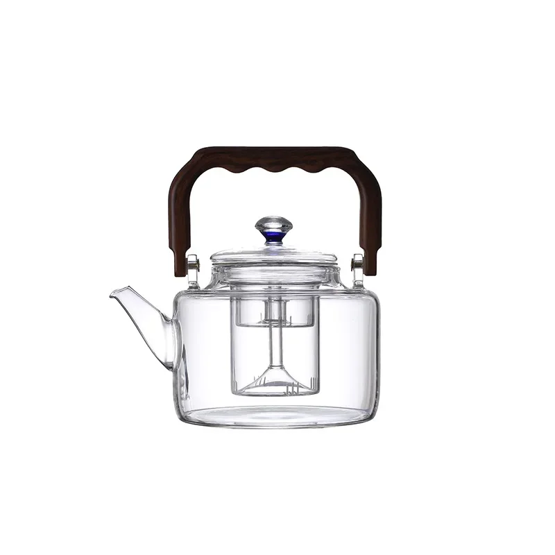 

Чайник из боросиликатного стекла большой емкости с утолщенным фильтром, встроенный чайник для приготовления на пару и кипячения, домашний чайный сервиз кунг-фу