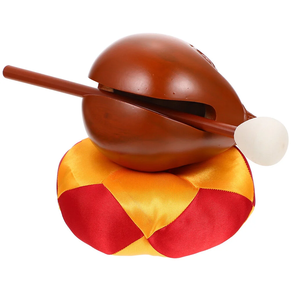 

Kids Musical Instruments Instrument Wooden Prayer Bell Hand Wood Percussion Meditation Tibetan Held Block Mallet Temple Drum