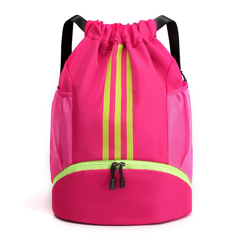 

1 PCS Men And Women Universal Sports Bag Fitness Travel Outdoor Sports Drawstring Bag Pink Color