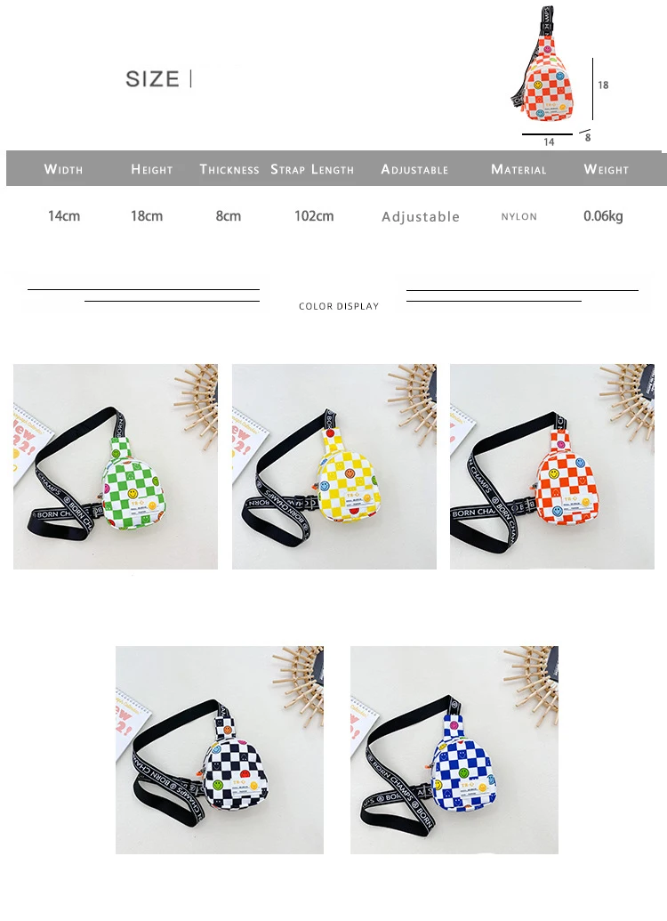 Fashion Children Cross Body Bag Cute Trend Shoulder Bag Zipper Wasit Bag Cartoon Print Children's Chest Bags Schoolbag
