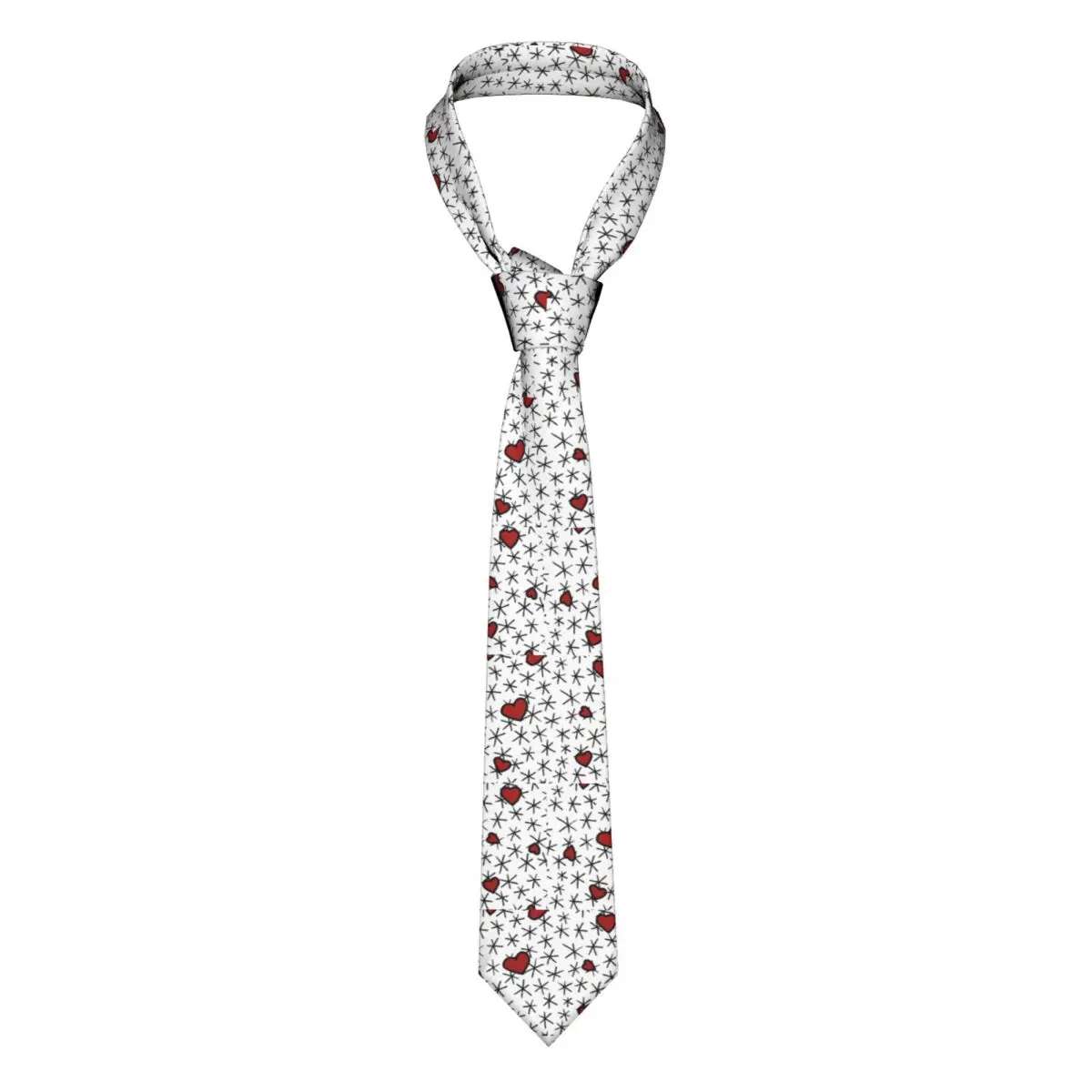 

Галстук с красными сердечками, галстук для повседневной носки, галстук для бизнеса, галстук из полиэстера