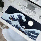 Большой коврик для мыши Great Wave Off Art, компьютерный коврик для мыши с японским креплением Fuji Koi, игровой коврик для мыши, игровой Настольный коврик с фиксируемыми краями для CS GO