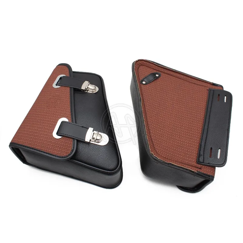 Универсальная мотоциклетная черная/коричневая сумка из искусственной кожи