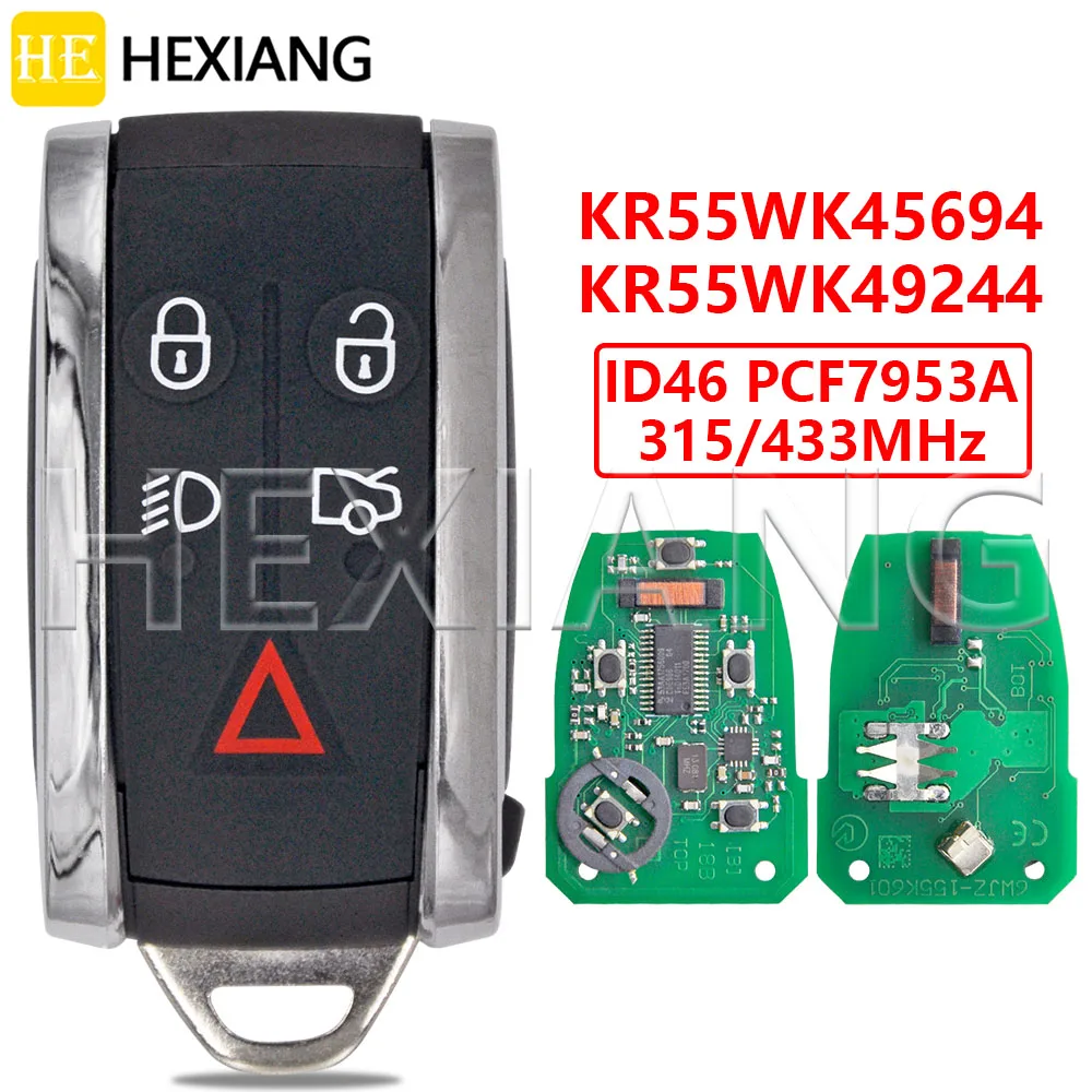 DR 5Button KR55WK49244 KR55WK45694 ID46 PCF7953 Чип 315/433 МГц Автомобильный дистанционный ключ для Jaguar XF
