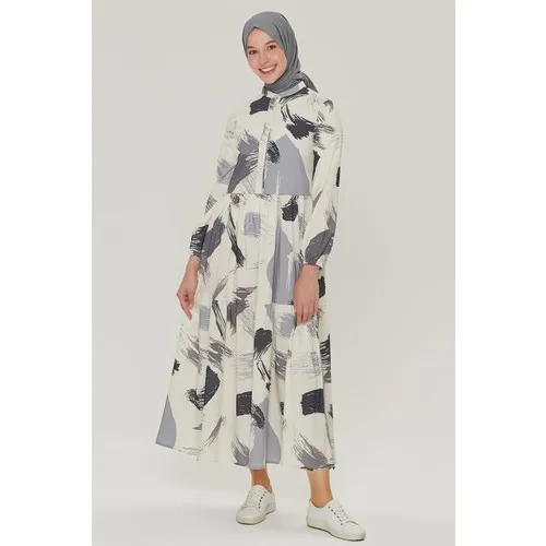 

Платье с рисунком кистей 21 YD3105, серый