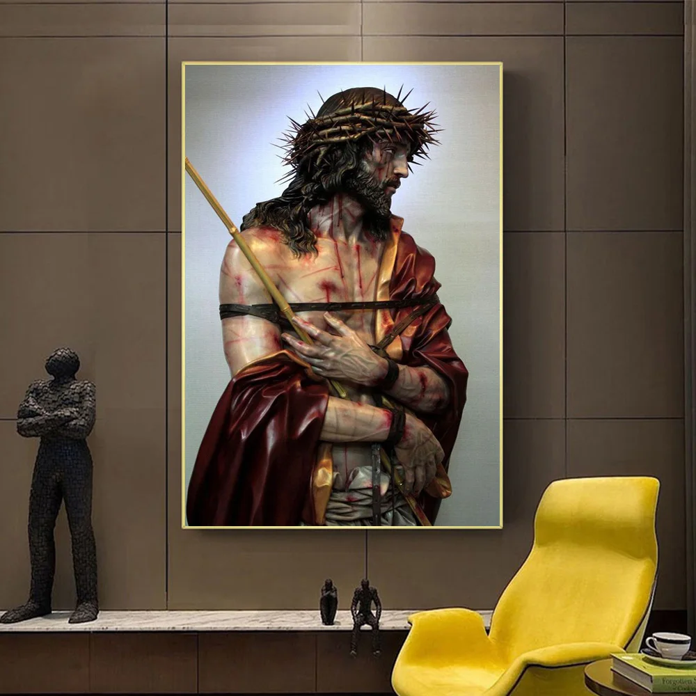 

Abstract Jesus Canvas Painting Wall Art Figure Posters and Prints Portrait of Jesus Wall Pictures For Living Room Wall Decor