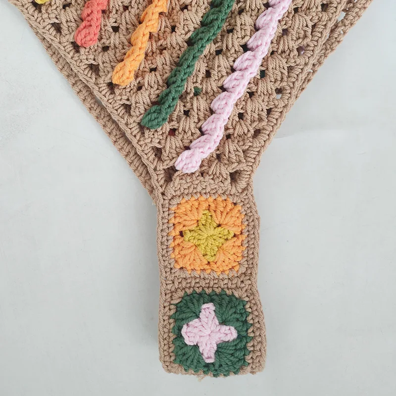 Handcrafted Hollow Handbag: Unique Striped Tote Bag with Woven Design