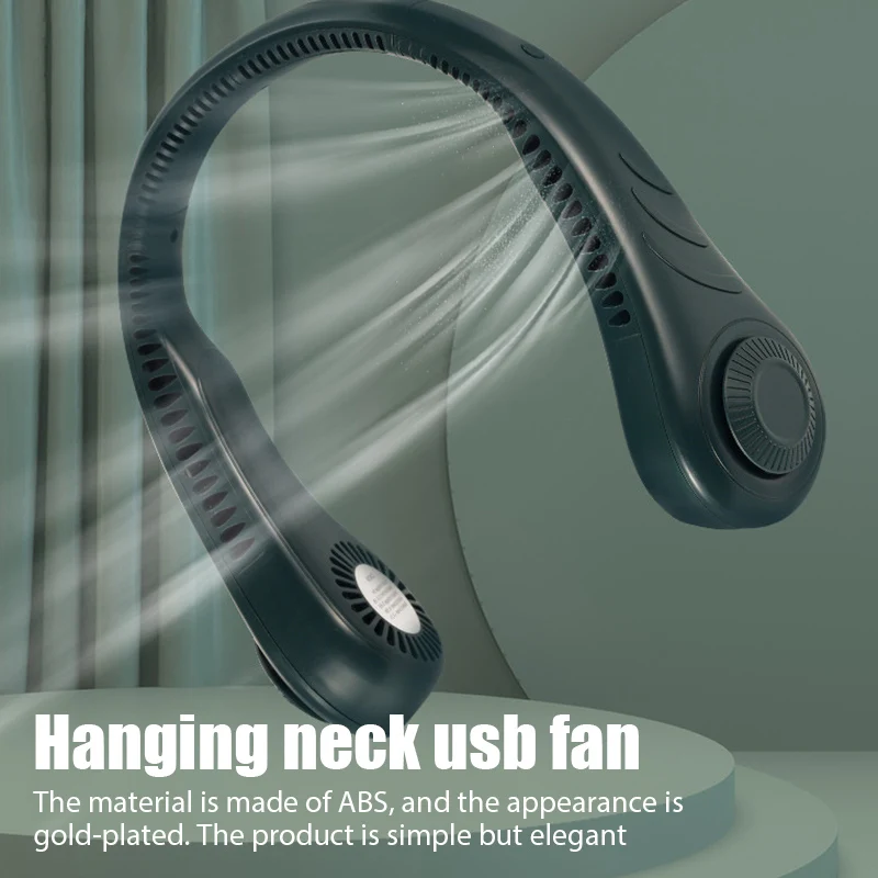 

Summer Neck-mounted Fan USB Rechargeable Leafless 360-degree Surround Air Outlet Cooler Home Outdoor Portable Cooling Neck Fan