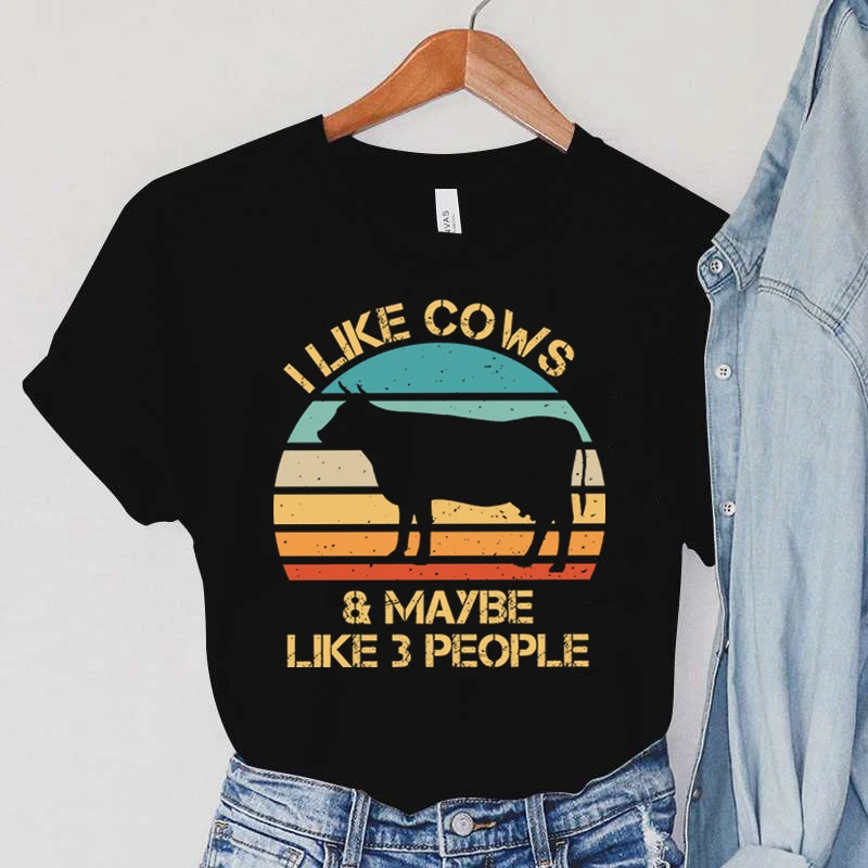 

Summer I Just Really Like Cows Women's Clothing Semicircle Rainbow Female T-Shirts Cartoon Cows Women Short Sleeve T-Shirts