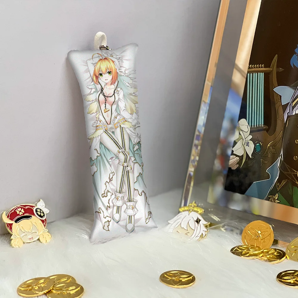 

Nero Claudius Caesar Augustus Germanicus Key Chain Mini Dakimakura Pendant fate Anime Accessories Body Pillow Key Ring Pendant