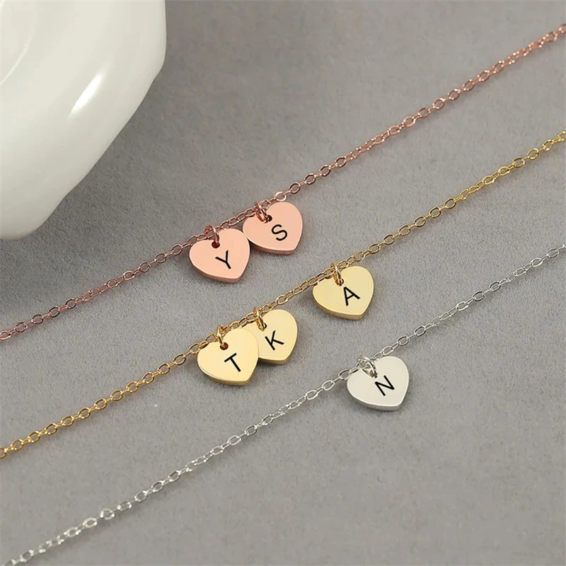 Ожерелье с именем на заказ из нержавеющей стали инициалом гравировки подарок для