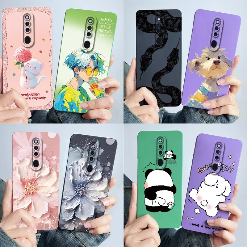 For OPPO F11 Pro Phone Case Cover CPH1969 CPH2209 CPH1987 Soft Silicone Sweet Painted Cartoon Shell Lovely Printed Coque Casing
