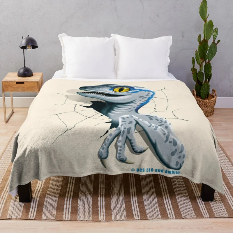 

Jurassic World - Baby Blue Velociraptor Throw Blanket summer cottons knitted Double blanket
