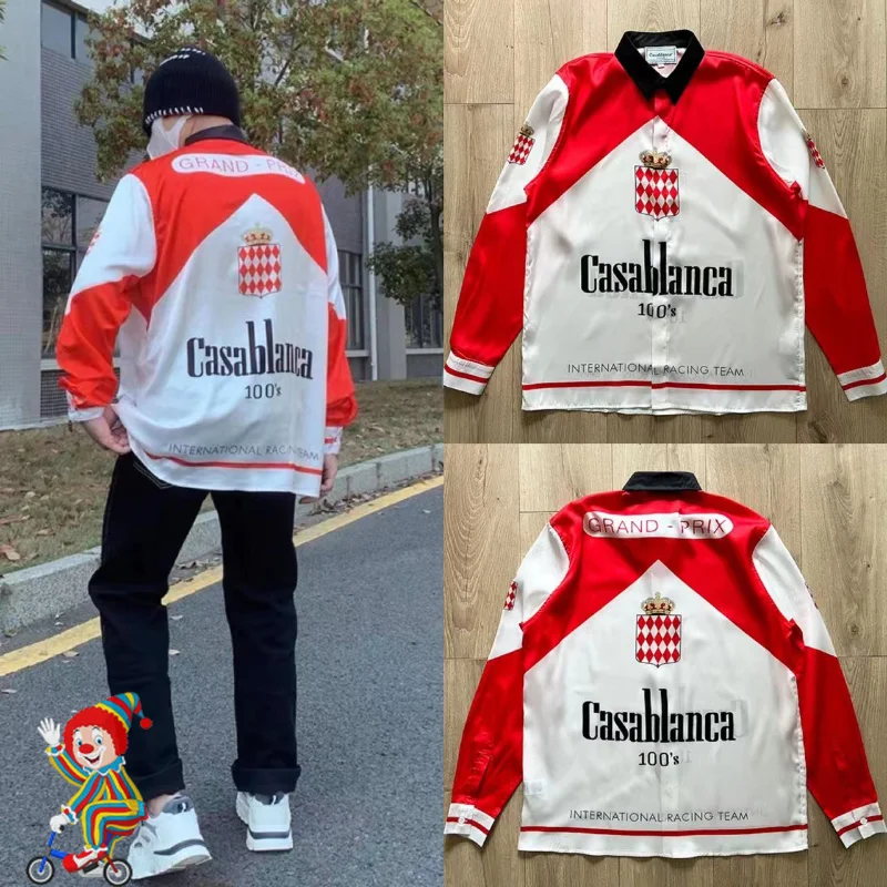 

Oversize Casablanca International Green Racing Print Long Sleeve Pocket Shirt