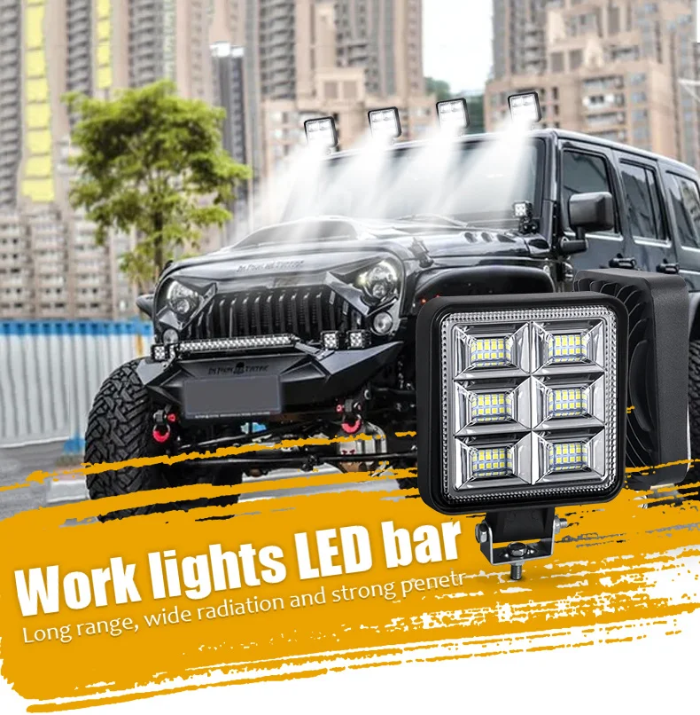 

Work Light Bar Worklight 48LED 42MM Offroad Spot Beam Fog Lights for 4X4 Truck Tractor Boat 4WD SUV ATV 12V 24V Novel