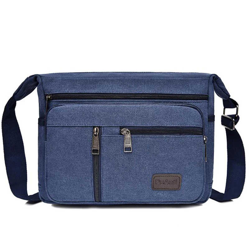 

Good Qualtiy Men Travel Bag Canvas Casual Men Shoulder Crossbody Outdoor Bags Mens Travel School Retro Zipper Shoulder Bag