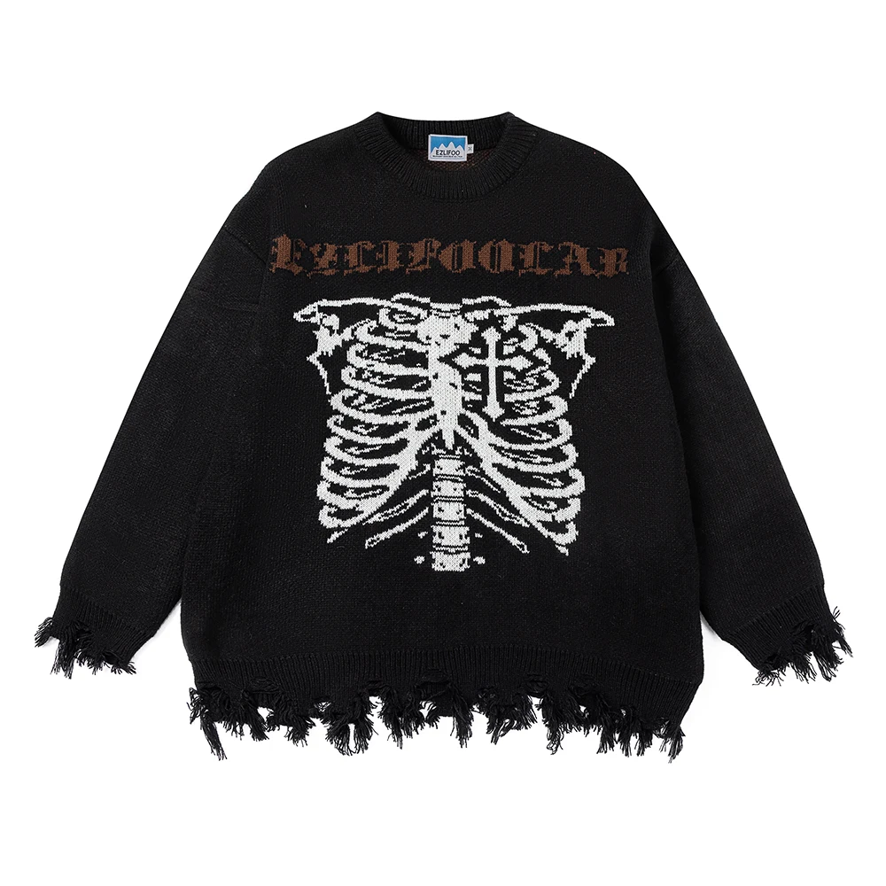 

Мужской/женский винтажный шерстяной свитер с круглым вырезом и надписью