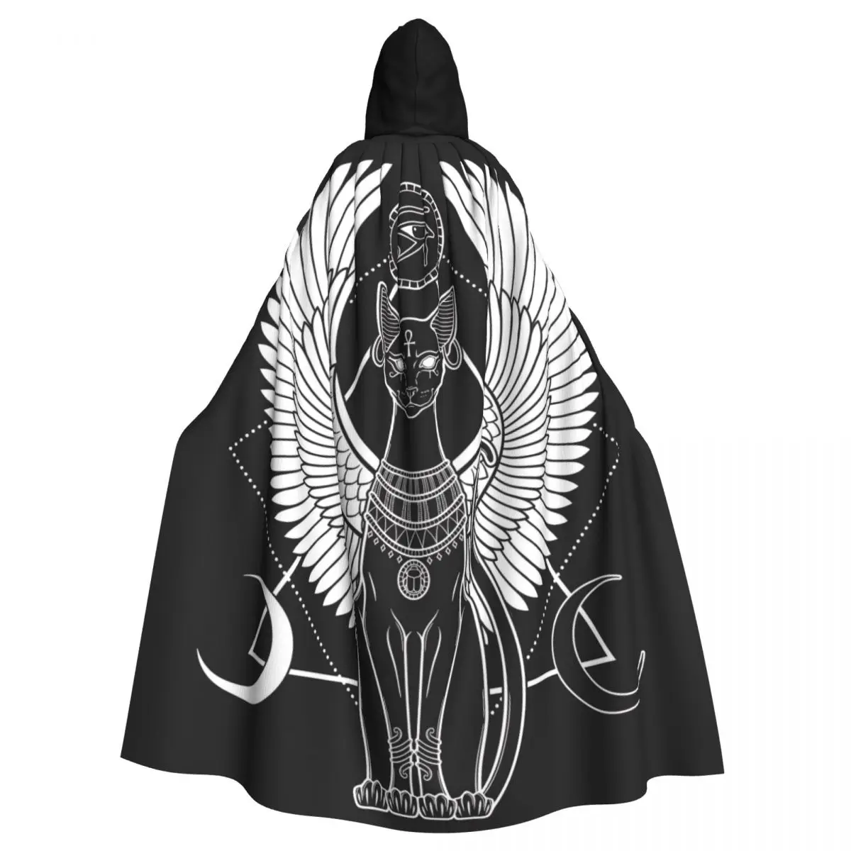 

Унисекс взрослая Древняя египетская богиня, стиль Sphynx, длинный костюм ведьмы с капюшоном, косплей