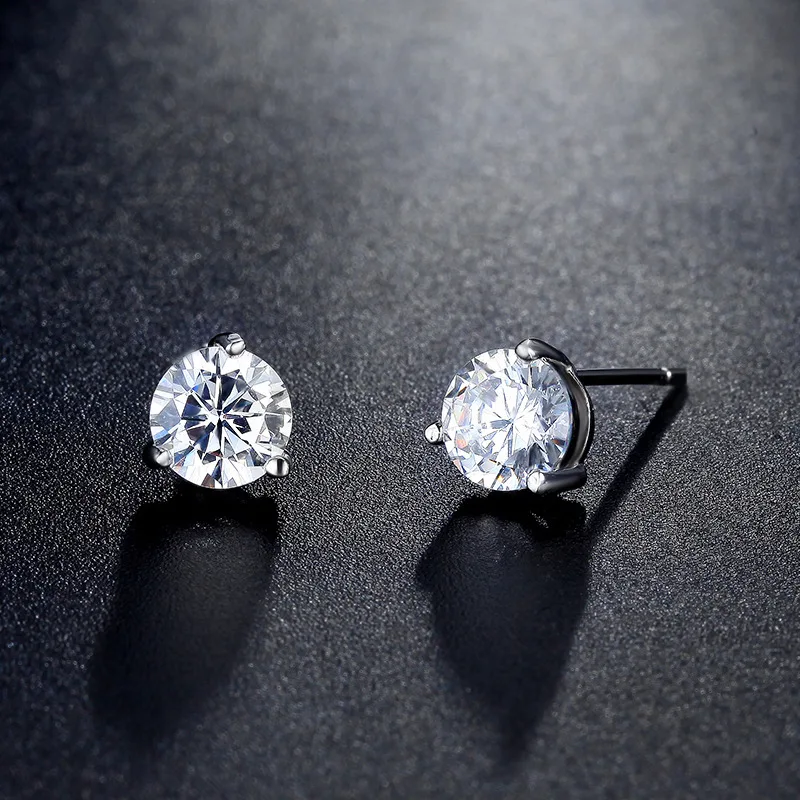 

Romantic Valentine's Day Gift Earrings Women Jewelry Zircon Plated In White Gold Fan Benefits Silver Color Artificial Diamond