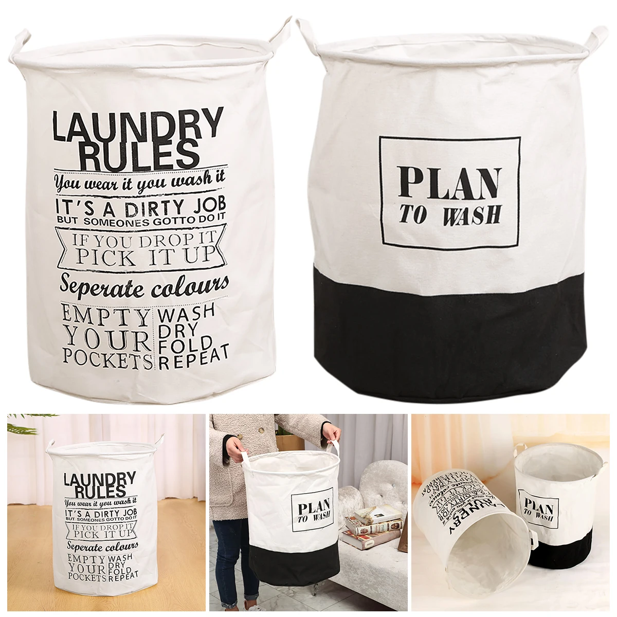 

Laundry Basket Large Capacity Dirty Cloth Bag with Handles Multipurpose Laundry Basket Collapsible Laundry Bag Cloth Laundry