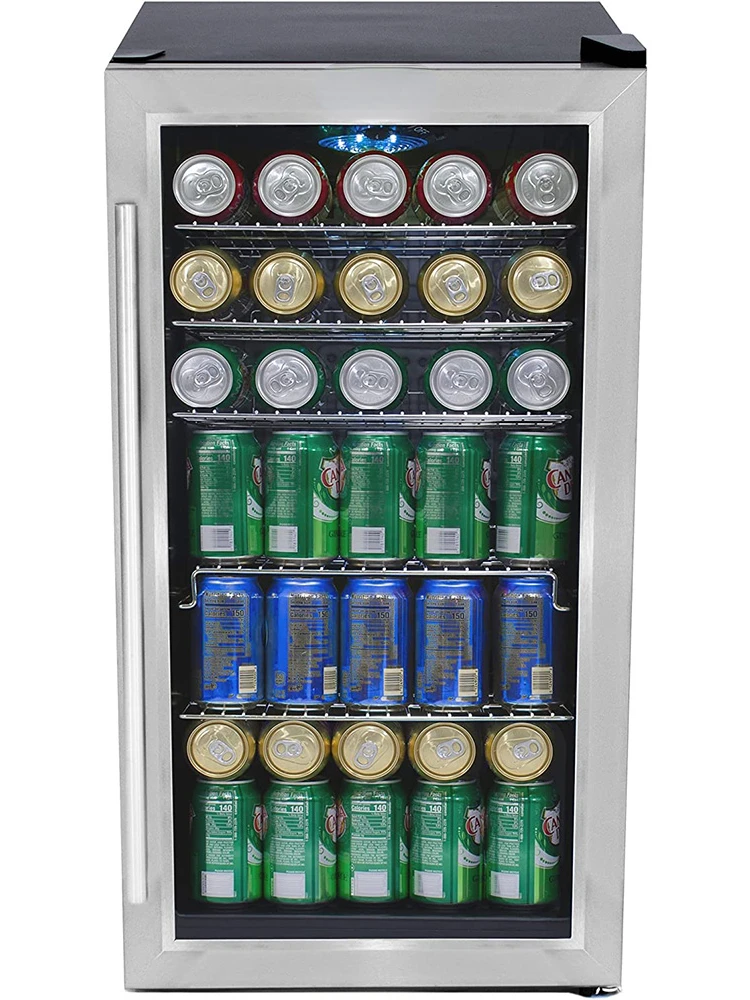 

Internal Fan Beverage Refrigerators Freezer Fridge , Black/Stainless Steel