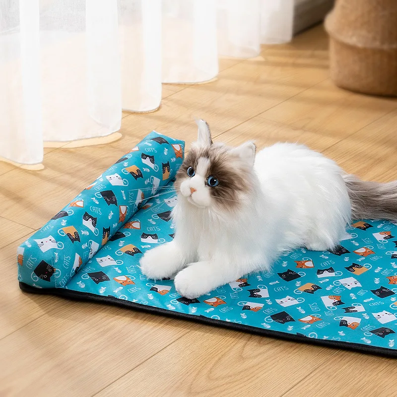 

Washable Pet Ice Silk Pad Dog Cat Pad Cool Pad Cooling Supplies Large and Small Pet Pad Summer Breathable Ice Pad Dog Beds