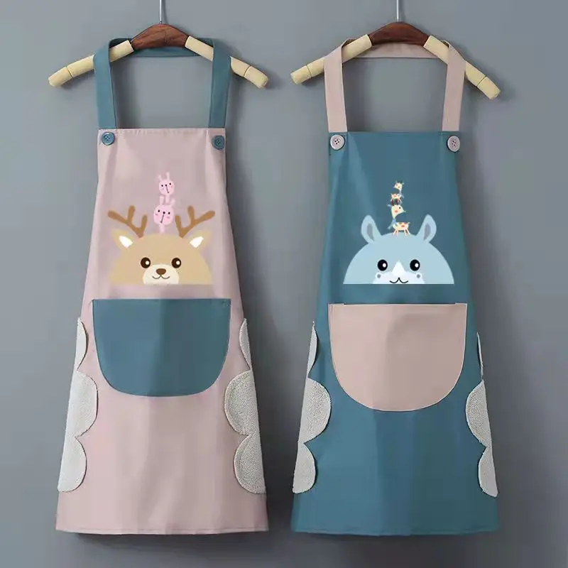 

Cute Home Work Apron Women Girls Aprons With Pocket for Wife Mom Grandma Cooking Baking Gardening Kitchen Tools Accessories