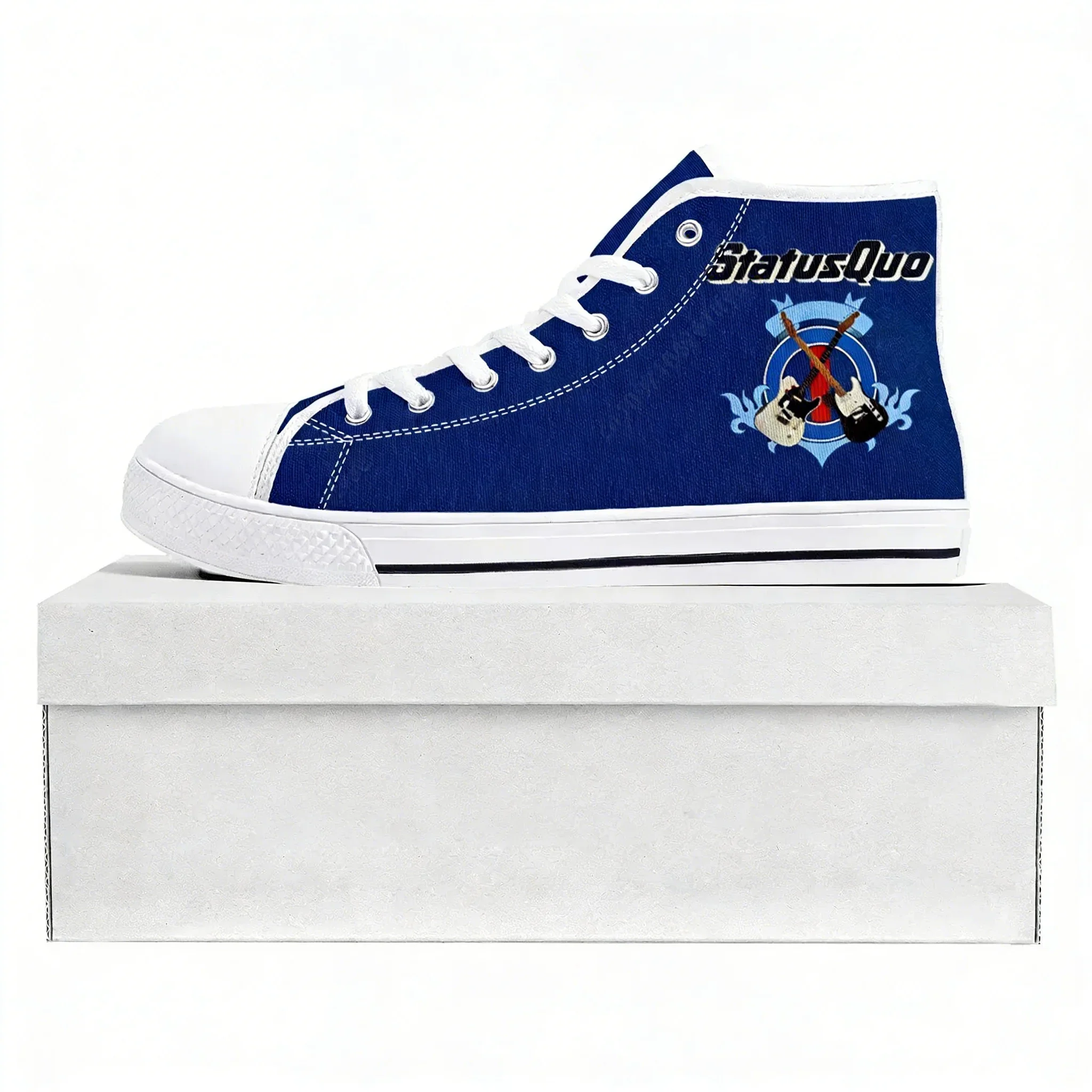 Фото Кроссовки Status Quo Rock Band Fashion High Top высокого качества для мужчин, женщин и подростков, повседневная обувь для пар, индивидуальный дизайн. №2