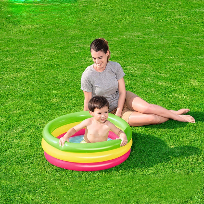 Children Inflatable Pool Bathing Tub Dia 70*24cm Baby Paddling Pool Toddler Home Outdoor Round Swimming Ocean Ball Pool