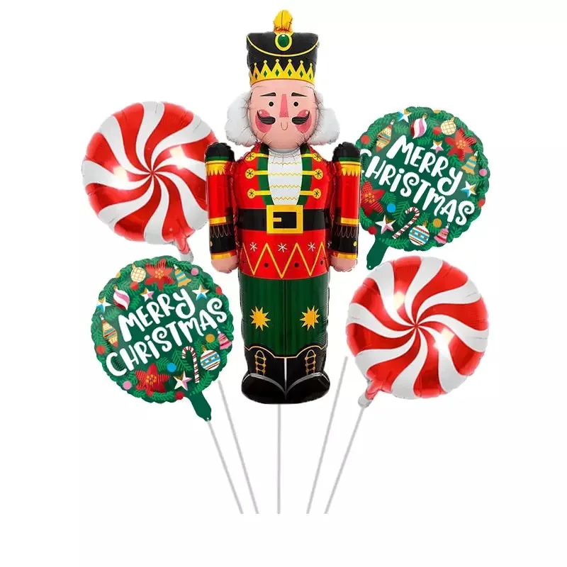 

Набор воздушных шаров для рождественской вечеринки, Санта-Клаус, снеговик, деревья, гелиевые шары, новый год, Рождество, украшения для детск...