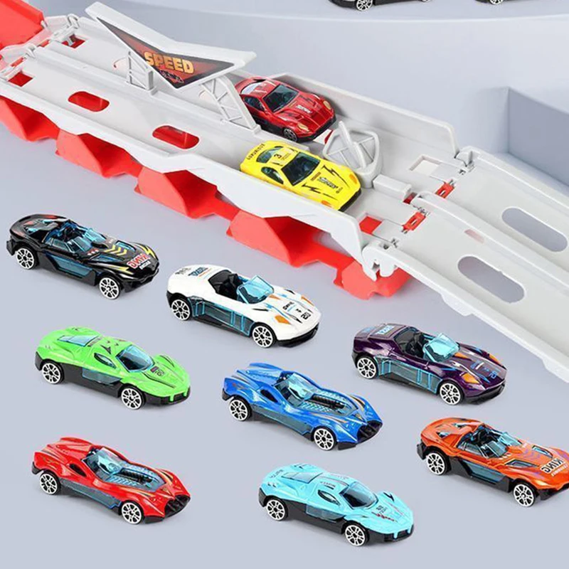 Большой грузовик с экстремальной гоночной дорожкой Детская катапульта и