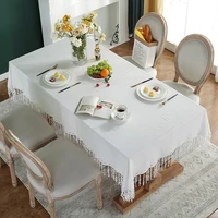 table cloth tablecloth french white tassel table cover for table rectangular elegant tablecloths for dining table home textile