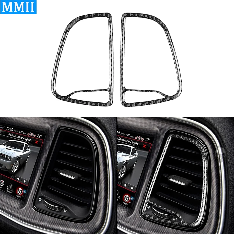 

Для Dodge Challenger 2015-2022 углеродное волокно центральное управление кондиционер вентиляционное отверстие отделка крышка салона автомобиля Oultet д...