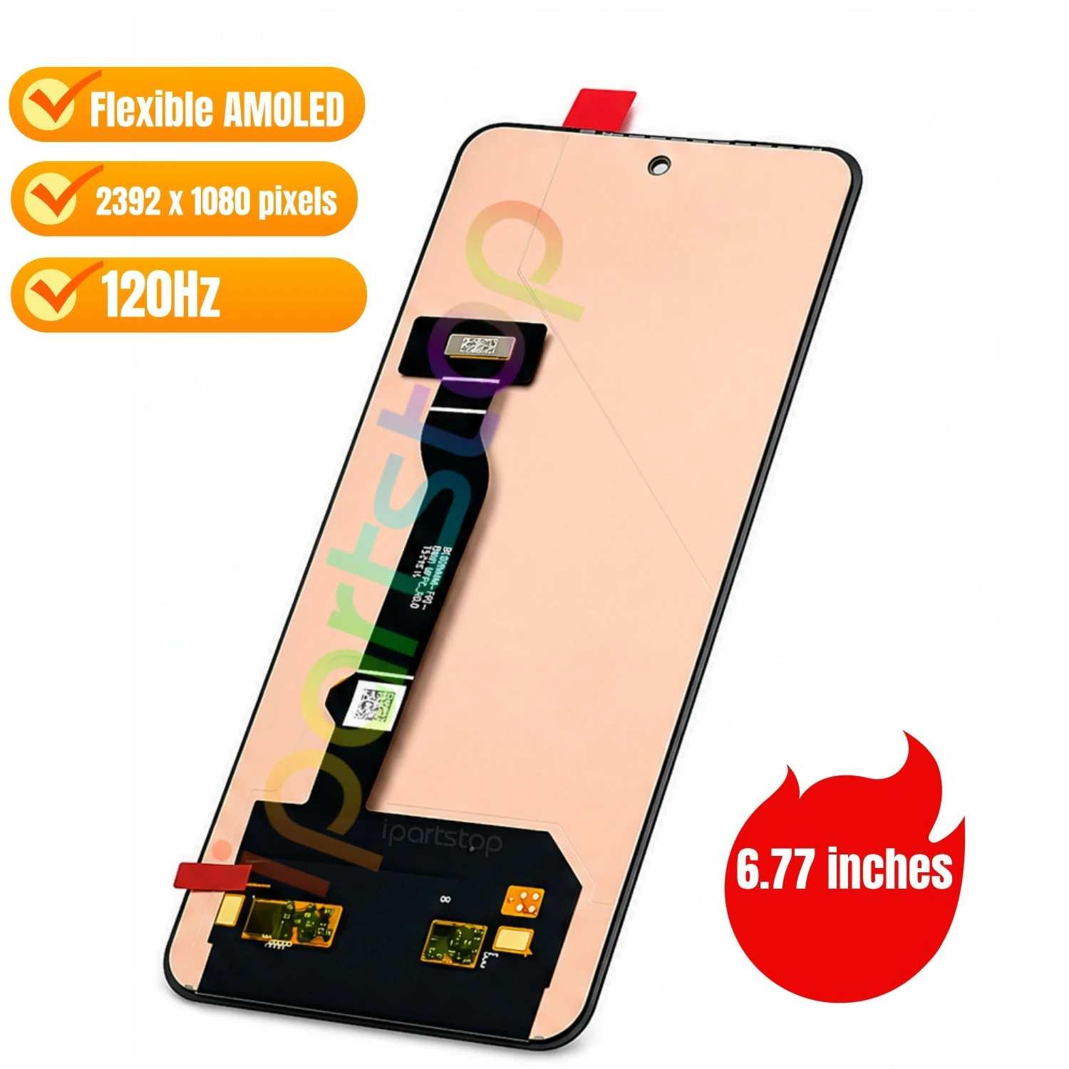 Фото Новый дисплей iParts для Nothing CMF Phone 2 Pro 5G A001 AMOLED 120 Гц, сенсорный экран с рамкой в сборе, черный, OEM №2