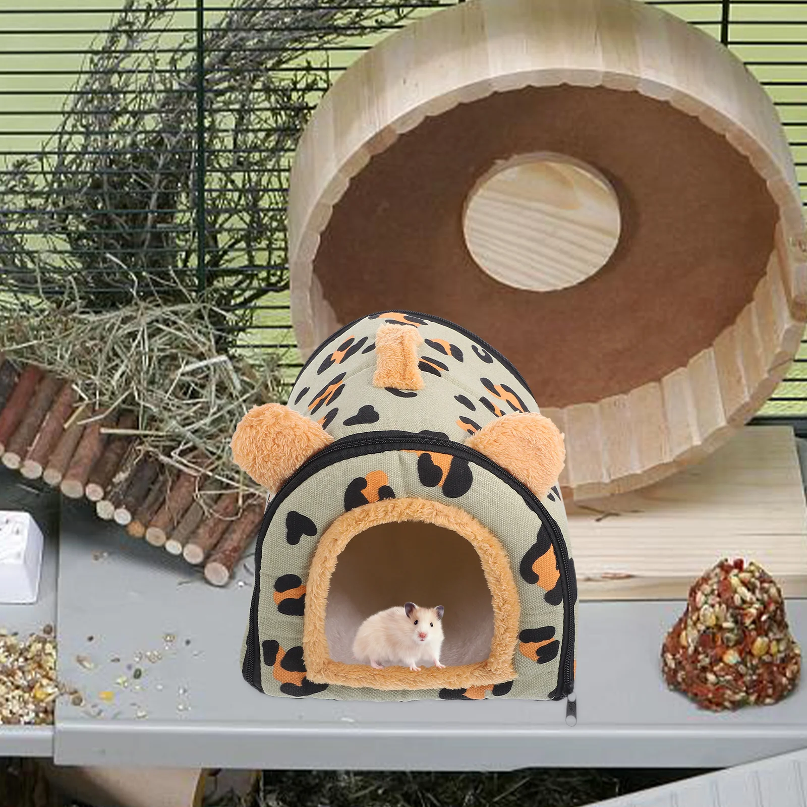 

Pets Hamster House Rabbit Small Animal Hideout Bunny Cloth Plush Hut Decorative Nest